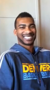 Corey Brewer stops in to say hello to his fans before the Denver Nuggets vs. Los Angeles Clippers game on Wednesday, February 22nd, 2012.